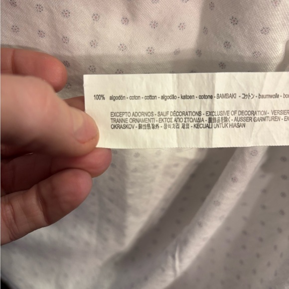 Zara Man Navy Red White Slim Fit‎ Button Down Shirt Size Medium - Picture 10 of 10